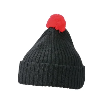 Knitted Cap with Pompon