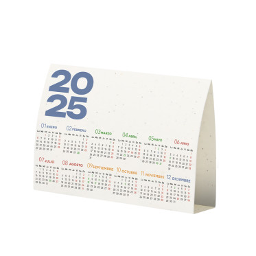 Calendario personalizzabile in carta semina con semi multicolore petunia