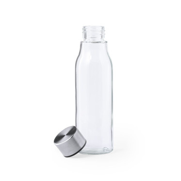 Borraccia in vetro borosilicato personalizzabile 550 ml con tappo acciaio inox BPA free