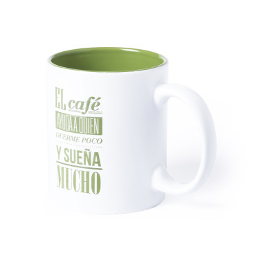 Tazza personalizzabile in ceramica bianca da 350 ml con incisione logo