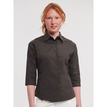 Camicie maniche lunghe donna personalizzate con logo - Ladies' 3/4 Sleeve Easy Care Fitted Shirt