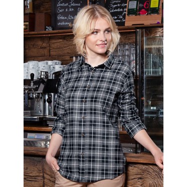 Camicie maniche corte donna personalizzate con logo - Ladies' checked blouse Urban-Flair
