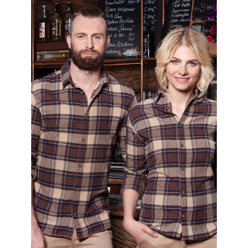 Camicie maniche corte donna personalizzate con logo - Ladies' checked blouse Urban-Trend