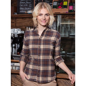 Camicie maniche corte donna personalizzate con logo - Ladies' checked blouse Urban-Trend