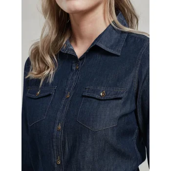Ladies'' Jeans Stitch Denim Shirt