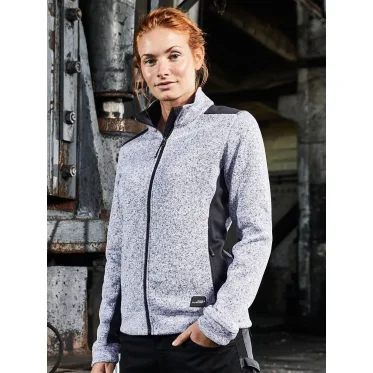 W Knitted Work Fleece personalizzato daiber con inserti softshell e tasche con cerniera