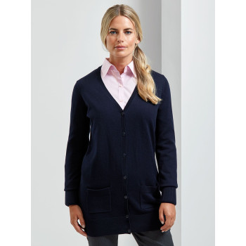 Ladies' Log Length Knitted Cardigan