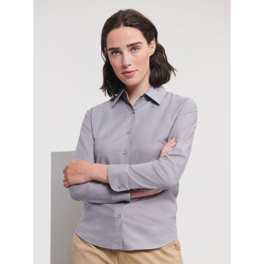 Camicie maniche lunghe donna personalizzate con logo - Ladies' Long Sleeve Easy Care Oxford Shirt