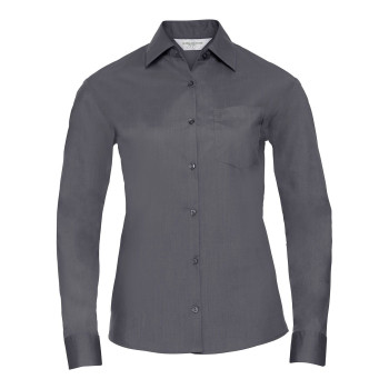 Ladies' Long Sleeve PolyCotton Poplin Shirt