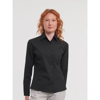 Ladies' Long Sleeve Pure Cotton Poplin Shirt