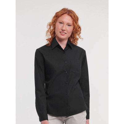 Ladies' Long Sleeve Pure Cotton Poplin Shirt