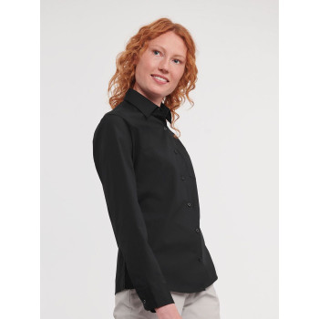 Ladies' Long Sleeve Pure Cotton Poplin Shirt