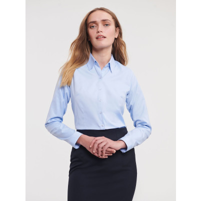 Ladies' Long Sleeve Tailored Herringbone Shirt