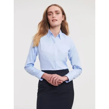 Camicia a maniche lunghe personalizzabile Russell con tessuto a spina di pesce