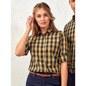 Ladies' LSL 'Mulligan' Check Cotton Bar Shirt     t