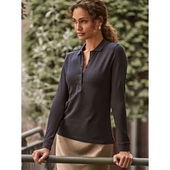 Ladies Luxury Stretch Long Sleeve Polo
