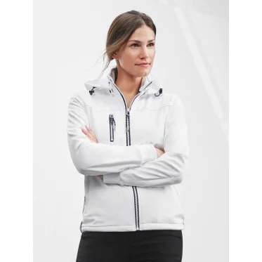 Giacca softshell personalizzabile daiber con cappuccio removibile e membrana TPU