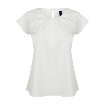 Maglietta t-shirt da donna personalizzata con logo  - Ladies' Pleat Front S/S Blouse