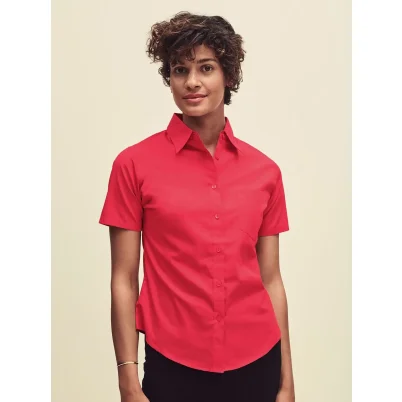Ladies Poplin Shirt Short Sleeve
