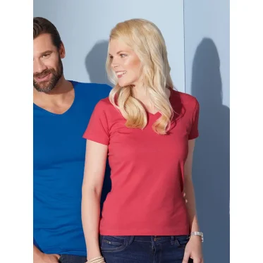 T-shirt slim-fit personalizzata daiber con collo a V in cotone