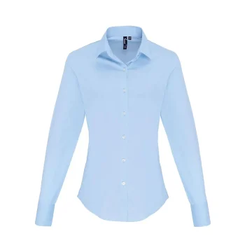 Ladies' Stretch Fit Cotton Poplin Long Sleeve Shirt