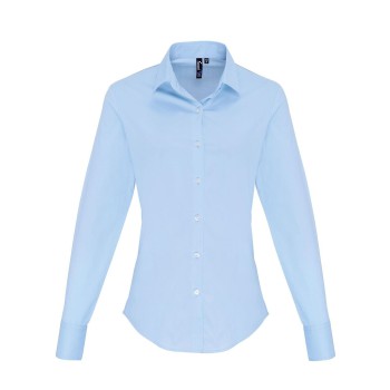 Ladies'’ Stretch FitCotton Poplin Long Sleev Shirtt
