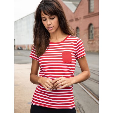 Maglietta t-shirt da donna personalizzata con logo  - Ladies' T-Shirt Striped