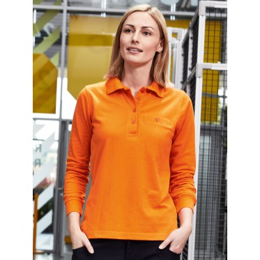 Polo maniche lunghe donna personalizzate con logo - Ladies' Workwear Polo Pocket Longsleeve