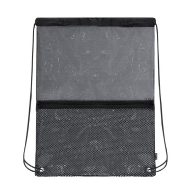 Zaino personalizzabile in RPET con compartimento trasparente e anelli metallici