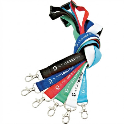 Lanyard personalizzabile in doppio raso con sgancio di sicurezza
