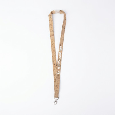 Lanyard personalizzabile in sughero naturale ecosostenibile