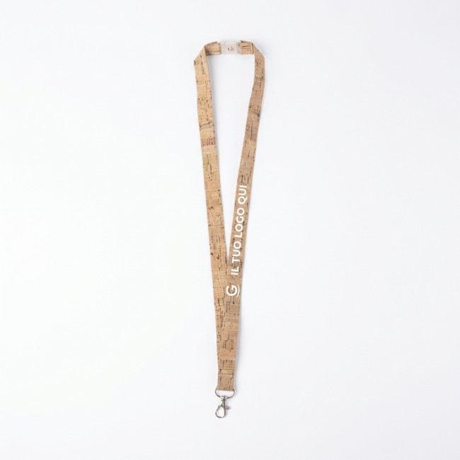 Lanyard personalizzati - Lanyard personalizzabile in sughero naturale ecosostenibile