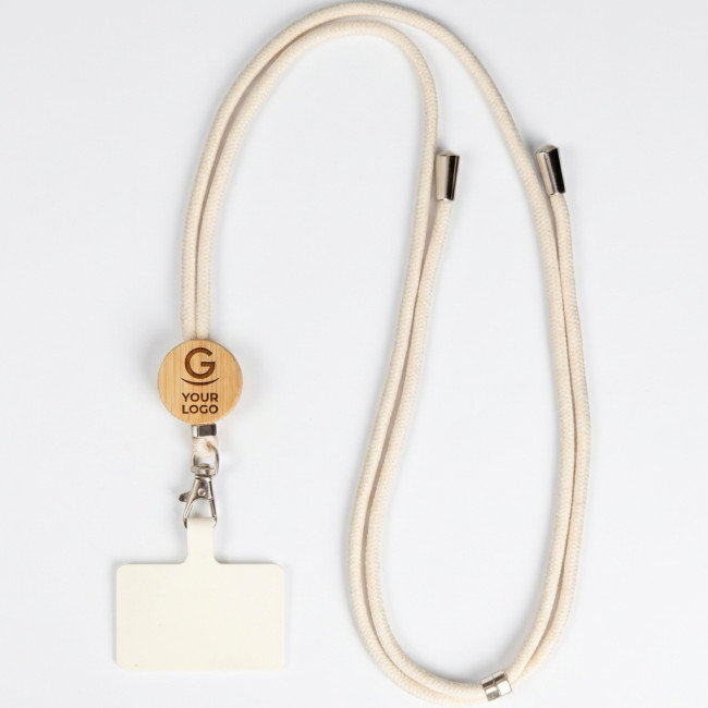 Lanyard personalizzati - Lanyard personalizzabile per telefono Lucia in bambù naturale