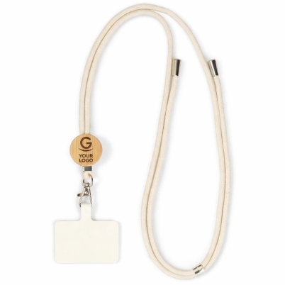 Lanyard personalizzabile per telefono Lucia in bambù naturale