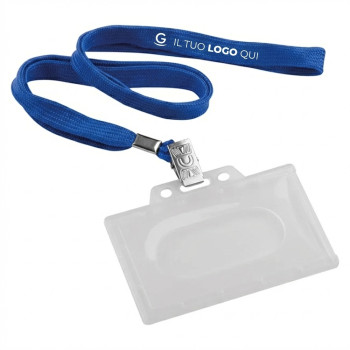 Lanyard personalizzati - Lanyard personalizzato con portacards e clip nichelata