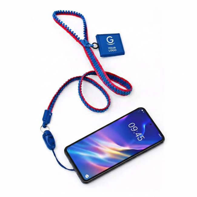 Lanyard personalizzati - Lanyard personalizzato con zip e laccio porta cellulare