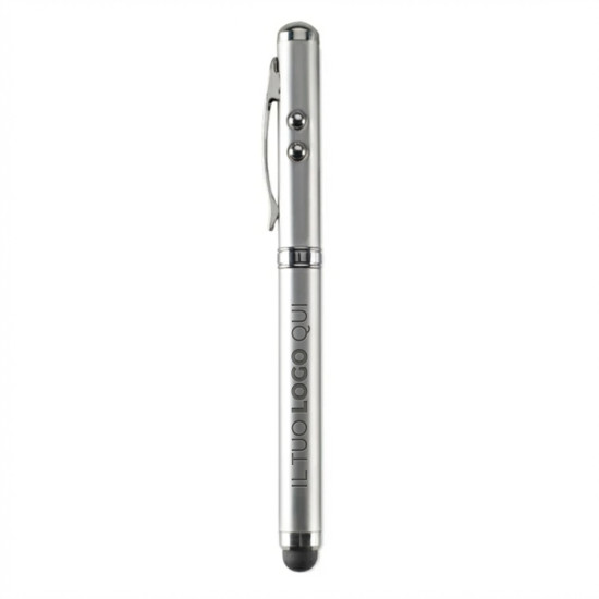 Laser pointer personalizzabile con punta touch e led bianco integrato