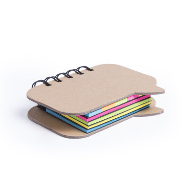 Block notes personalizzabile copertina rigida riciclata design fumetto con post it adesivi