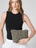 Leopard Print Canvas Accessory Bag