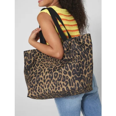 Leopard Print Carryall Tote Bag