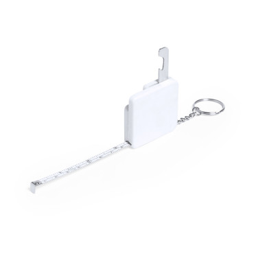 Misuratore flessibile personalizzabile 1 metro ABS bianco con anello cromato