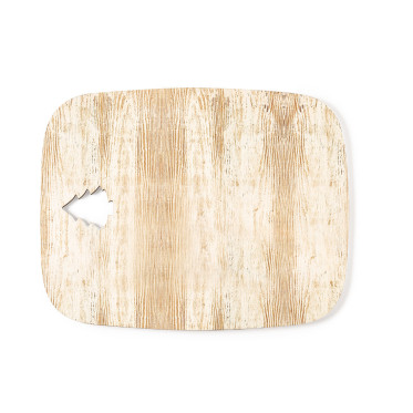 Tagliere personalizzabile in legno naturale bicolore con albero di Natale inciso