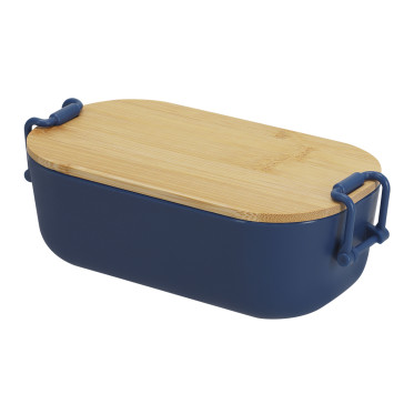 Portapranzo 850 ml con coperchio in bambù e chiusure laterali