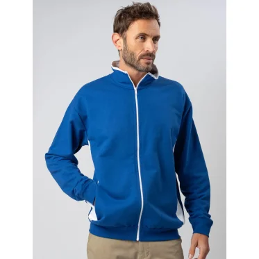 Felpa zip personalizzabile Colore Italiano bicolore con dettagli a contrasto