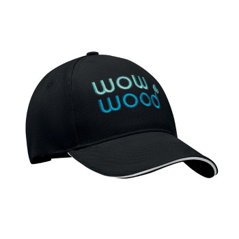 Cappellino baseball personalizzato con logo - LONG BEACH SINGA - Cappellino 5 pannelli 260 gr