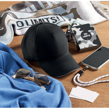Cappellino baseball personalizzato con logo - LONG BEACH SINGA - Cappellino 5 pannelli 260 gr