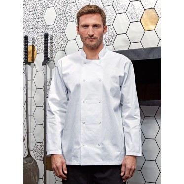 Abbigliamento ristorazione personalizzato con logo - Long Sleeve Press Stud Chef'’s Jacket