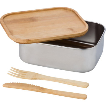 gadget ecologici con logo - Lunch box in acciaio inox Esme