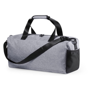 Borsa multiuso personalizzabile grigio e nero in poliestere denim 600D
