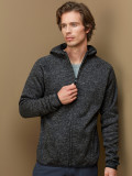 Lux Hooded Knit Fleece Jacket
